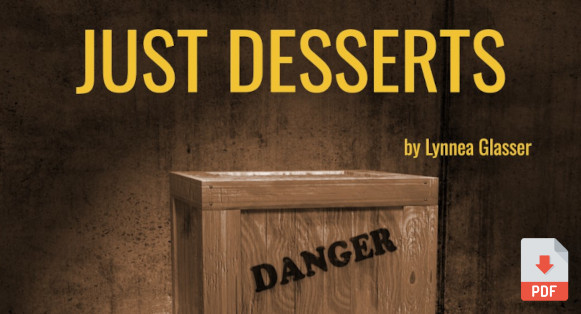 Title image for Just Desserts Paranoia adventure by Lynnea Glasser. Crate labeled 'Danger'. Andrea Danti/Shutterstock.com
